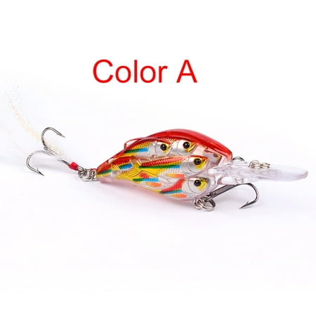 Mosunx 1PC Fishing Lures 8cm Plastic Hard Bass Baits 8 Colors Minnow