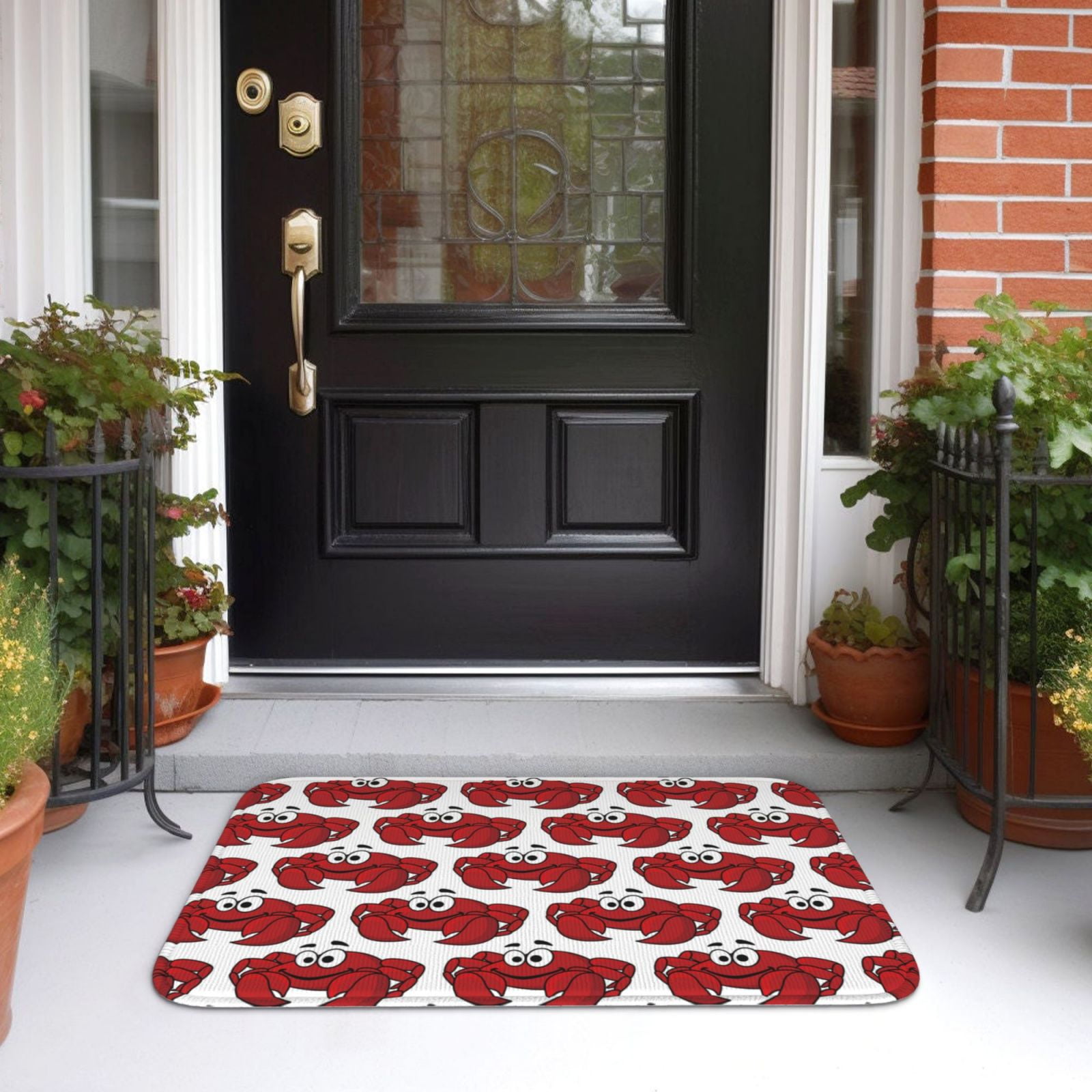 Vsdgher Cute Red Crab Hem Mat 40x60 - Multipurpose Doormat for Indoor & Outdoor Use - Welcome Your Guests with our Entrance Mat