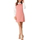 thumbnail image 2 of Vestido de Navidad Peter Pan para mujeres Inspire Chic, vestido mini de bloques de color de los años 60, manga larga, M, rosa, 2 of 8