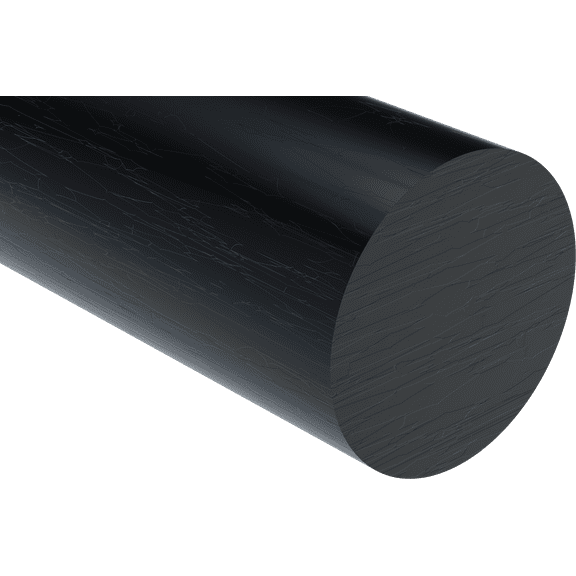 Plastic-Craft Acetal Copolymer Rod, Black, 1" Diameter x 12" L