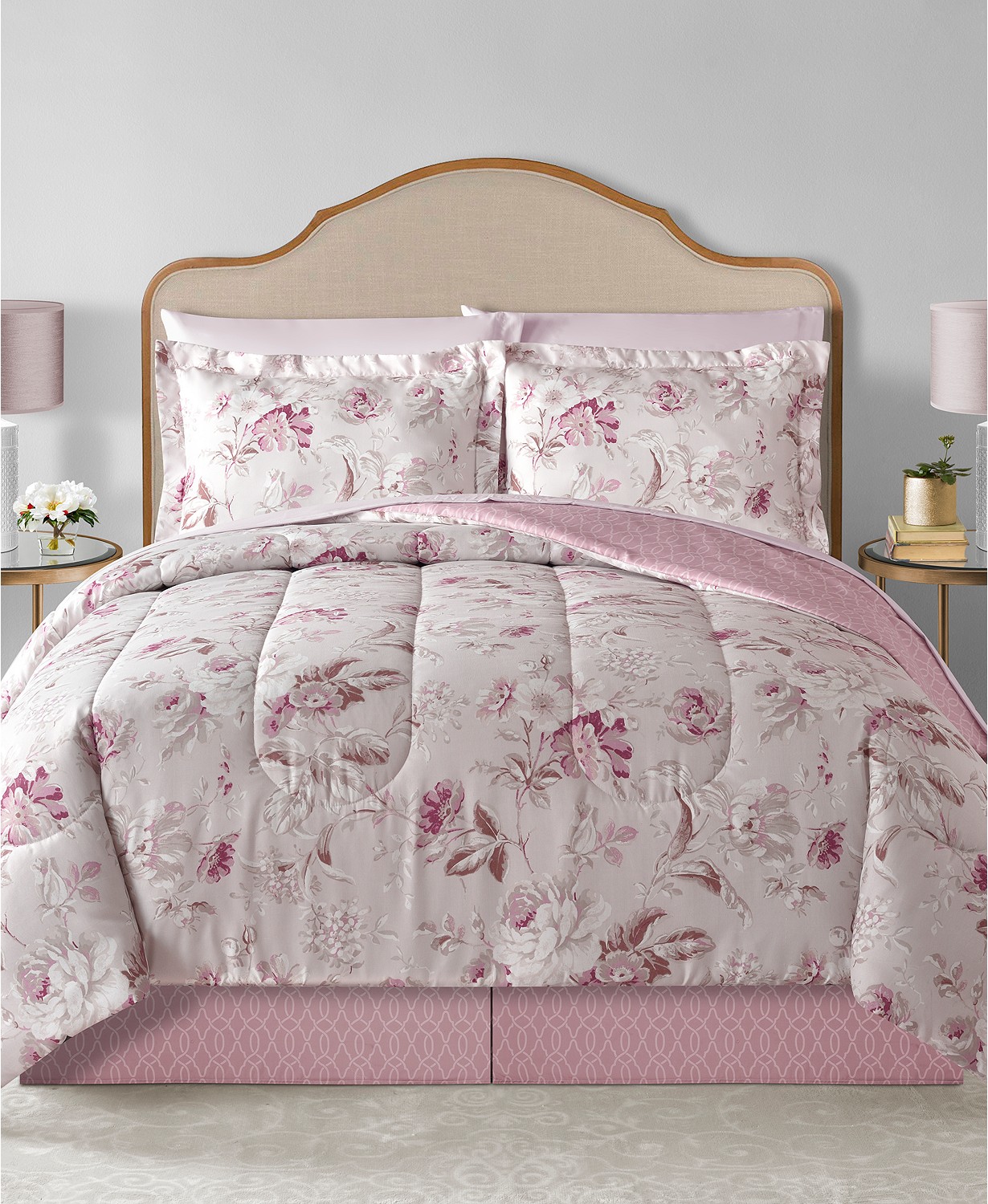 Sunham Lauren Reversible 8Piece California King Comforter Set Bedding