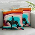 thumbnail image 3 of Horse Barrel Racing Serape pattern Rodeo Cowgirl Throw Pillow, 3 of 5