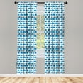 thumbnail image 3 of Ambesonne Animal Curtains, Blue Animal Theme, Pair of 28"x84", Blue White, 3 of 5