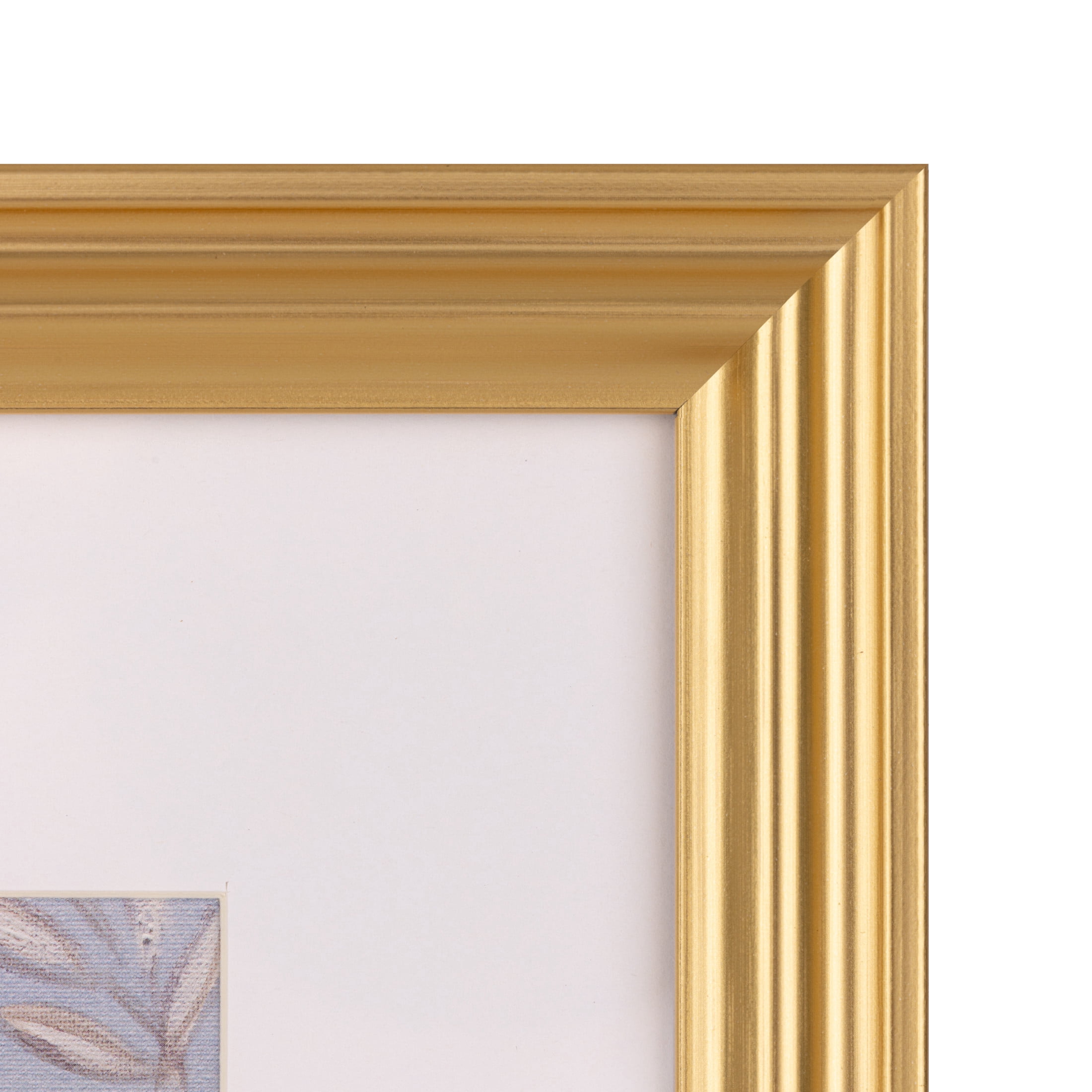 Gallery Solutions Set of 2 Framed Blue Bird Art Prints- 12x16 Floral Prints with Gold Foil Frame and Glass Matting for Elegant Wall Decor