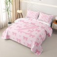 thumbnail image 3 of Manfei Pink Cute Bow Quilt Full For Girls,Cartoon 3D Letter Z Monogram Full Bedspread Sets,3-Piece, 3 of 7