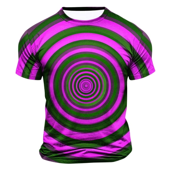 PNTUTB Men's Fashion Optical Illusion Print Casual Crew Neck Short Sleeve Summer Comfortable T Shirts
