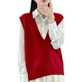thumbnail image 2 of JIAYUE Women Knit Vest Sleeveless V Neck Open Front Cardigan Solid Color For Women Stylish Layering Style, 2 of 3