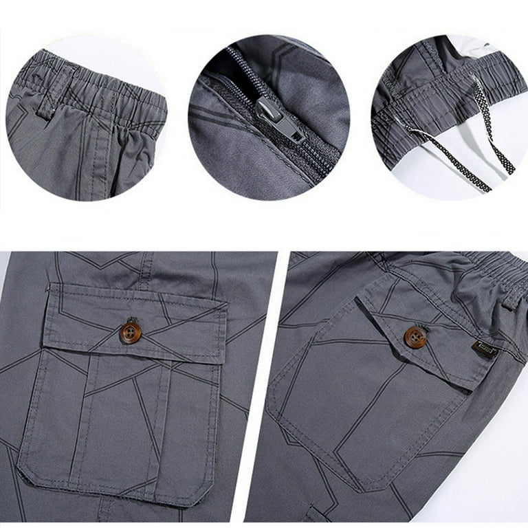 Zodggu Mens Short Pants Elastic Waist Soft Relaxed Fit