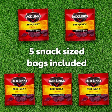 Jack Links Beef Jerky, Teriyaki. Meat Protein Snack Packs, 5ct 0.65oz - Image 8