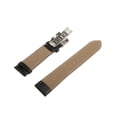 thumbnail image 2 of facefd Leather Watch Band Butterfly Deployment Clasp Buckle Black 20mm, 2 of 5