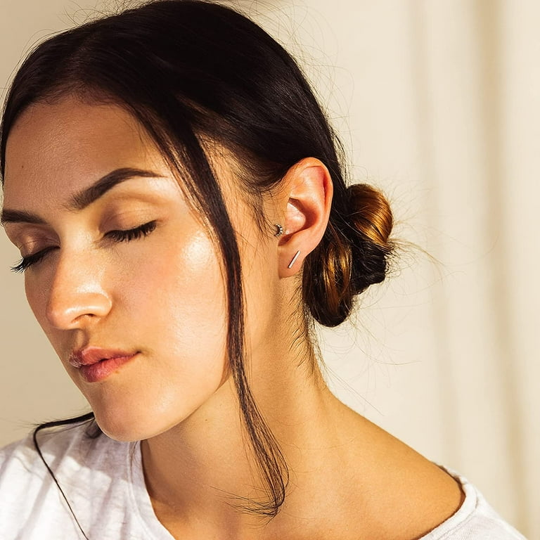 Small bar stud earrings store