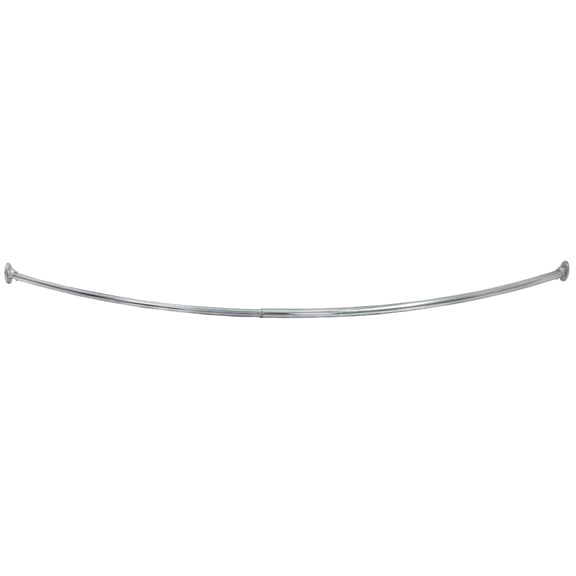 Adjustable Steel Curved Shower Curtain Rod, 44-63 Inches, Polished Chrome, Wall Mounted, 533604