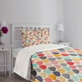 thumbnail image 3 of Ambesonne Geometric Quilted Bedspread Set 2 Pcs, Doodle Rainbow Style, Twin Size, Multicolor, 3 of 5