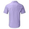 thumbnail image 4 of NECHOLOGY Mens T-Shirts Mens Button Down Short Sleeve Shirt Male Casual Solid Shirt Short Sleeve Turn Down Collar Shirt Button Formal Shirt With Pocket Purple L, 4 of 4