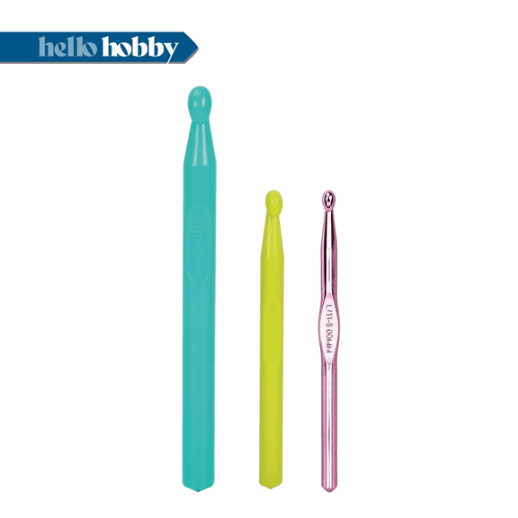Hello Hobby Crochet Hooks, Sizes L, P, and Q, 3-Piece Set