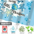 thumbnail image 5 of Coastal Christmas Decorations Shower Curtain Christmas Tree Snowflake Starfish Seashell Ocean Beach Themed Bath Curtain Sets Winter Xmas Home Decorations 71x71 Inch, 5 of 6