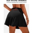 thumbnail image 3 of Alove Womens High Waisted Swim Skirt Twisted Waist Pleated Skorts Tummy Control Tankini, 3 of 7