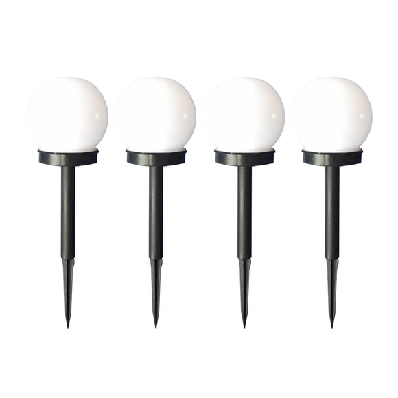 SHISUYAN Solar Outdoor Pathway Lighting Solar Powered Ground White Lights Walkway Lanterns Ground Plug Garden Park Patio Lawn Lamp Bulb Shaped 4pcs