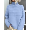 thumbnail image 2 of Suéter PRETTYGARDEN Cuello Alto Tejido Grueso Azul Claro Talle S, 2 of 6