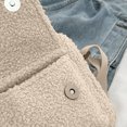 thumbnail image 3 of Lamb wool satchel 2023 new style solid color one-shoulder diagonal bag trendy small square bag, 3 of 6