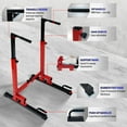 thumbnail image 6 of Yes4All Dip Stand 500 LBS Capacity, 80 Levels Adjustable Dip Bars, Dip Station Machine for Home Gym - Red, 6 of 6