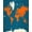 Teal Blue Orange, Pattern 2, variant on ODIKA Earth World Map Design With Vintage Cartography Continent Outlines for Playroom, Bedroom, Reading Nook, Pet Friendly & Kids Safe Play