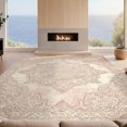 thumbnail image 2 of Design&I 2'x3' Ultra Soft Door Mat, Pink Blush Beige Ivory Cream Gradient Intricate Border Sage Shack None Fluffy Washable Easy Care Indoor rug for Bedside Entryway, 2 of 7