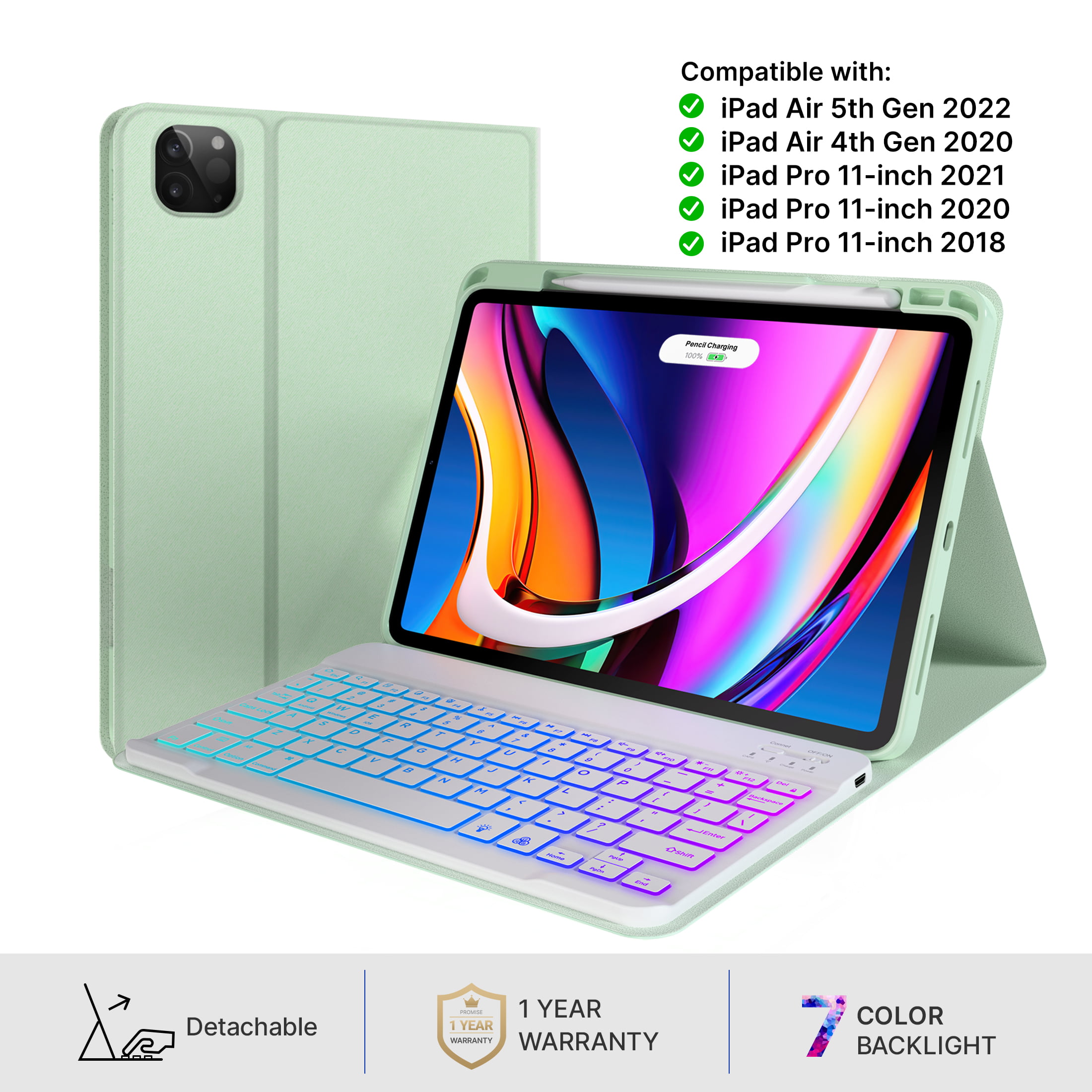 Keyboard Case for iPad Pro 11 inch 2022: iPad Air 5th Gen 4th Generation  10.9 Touchpad Case with Keyboard and Pencil Holder 2021 2020 Smart 360  Rotata