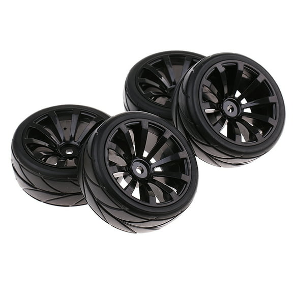 Llanta de rueda de neumático de carreras de goma de 4 piezas para HSP HPI 1:10 RC modelo de coche en carretera