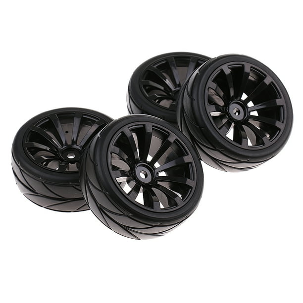 Llanta de rueda de neumático de carreras de goma de 4 piezas para HSP HPI 1:10 RC modelo de coche en carretera