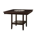 thumbnail image 2 of 20-inch Lazy Counter Height Dining Table, Rich Dark Brown, Solid Wood, Square Shape, Desk Storage Shelf, Transitional Style Brown Finish, Tabletop, Compartment, Modern, 2 of 2