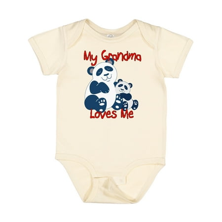 

Inktastic My Grandma Loves Me Panda Gift Baby Boy or Baby Girl Bodysuit