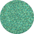 thumbnail image 1 of Ahgly Company Machine Washable Indoor Round Southwestern Turquoise Blue Country Area Rugs, 8' Round, 1 of 4