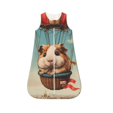 

Fotbe Hot Air Balloon Guinea Pig Pattern Sleep Sack - Baby Wearable Blanket with Zipper Extra Soft Cotton Sleeveless Sleeping Bag for Infants-Medium