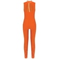 thumbnail image 4 of TiaoBug Girls Gymnastics Unitard Kids Sparkly Ballet Leotard Dance One Piece Sleeveless Athletic Full Bodysuit Orange 14, 4 of 7