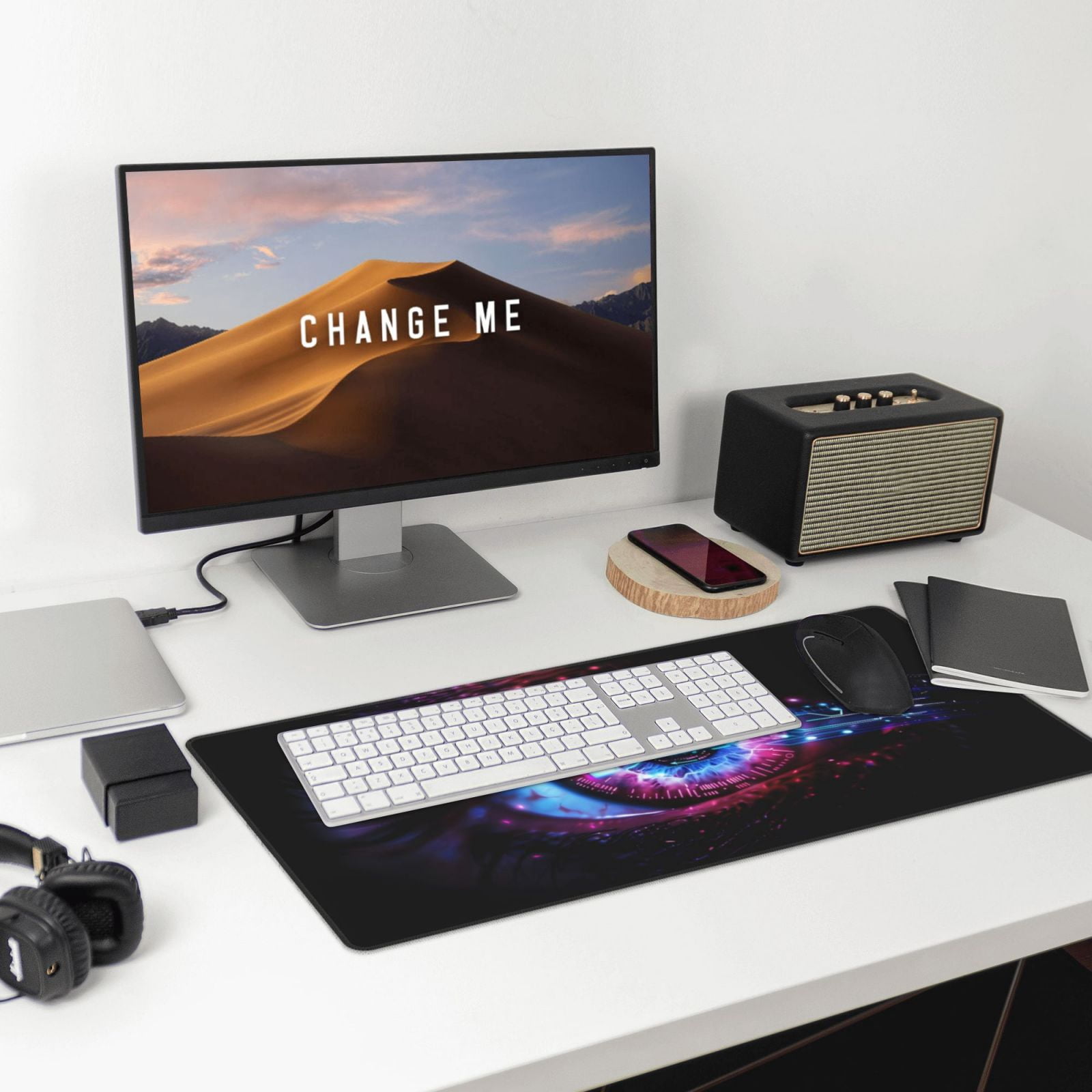 Rateoe v Print Mouse Pad - Extended Large Gaming Mousepad,Non-Slip Stitched Edge,16x29.5 Inch