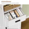thumbnail image 3 of TEENFON 67" Tall Kitchen Pantry Cabinet with Barn Doors, Drawer & Adjustable Shelves, Farmhouse Food Storage Organizer for Kitchen, White, 3 of 7