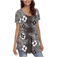 thumbnail image 4 of Blouses à Manches Courtes pour Femmes, Mode Imprimée, Col Rond Décontracté, T-Shirt Ample, Blouse à Manches Courtes pour Femmes, 4 of 6