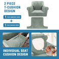 thumbnail image 3 of H.VERSAILTEX 2-Piece Velvet T Cushion Armchair Slipcover, Stretch 1 Cushion Sofa Cover with Separate T Cushion Cover, Non-Slip Furniture Protector, Sea Grass, 3 of 7