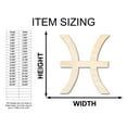 thumbnail image 2 of Unfinished Wood Pisces Sign Shape - Zodiac Craft - up to 46" 16" / 1/8", 2 of 5