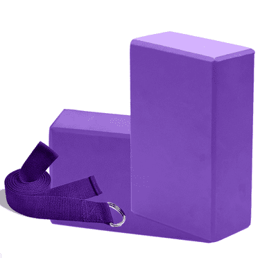 XUEYU Yoga Block 2 Packs with Strap Set, High Density & Lightweight EVA Foam Blocks(9x6x3 inches), Soft Non-Slip Surface & 6FT Strap for Yoga, General Fitness, Pilates, Stretching and Toing