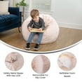 thumbnail image 5 of BizChair Small Blush Furry Refillable Bean Bag Chair for Kids and Teens, 5 of 10