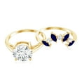 thumbnail image 4 of Rosec Jewels Lab Diamond Wedding Ring Set - Circle Engagement Ring with Sapphire Band (2 Ct, 8 mm), 18K Yellow Gold, US 7.00, 4 of 8