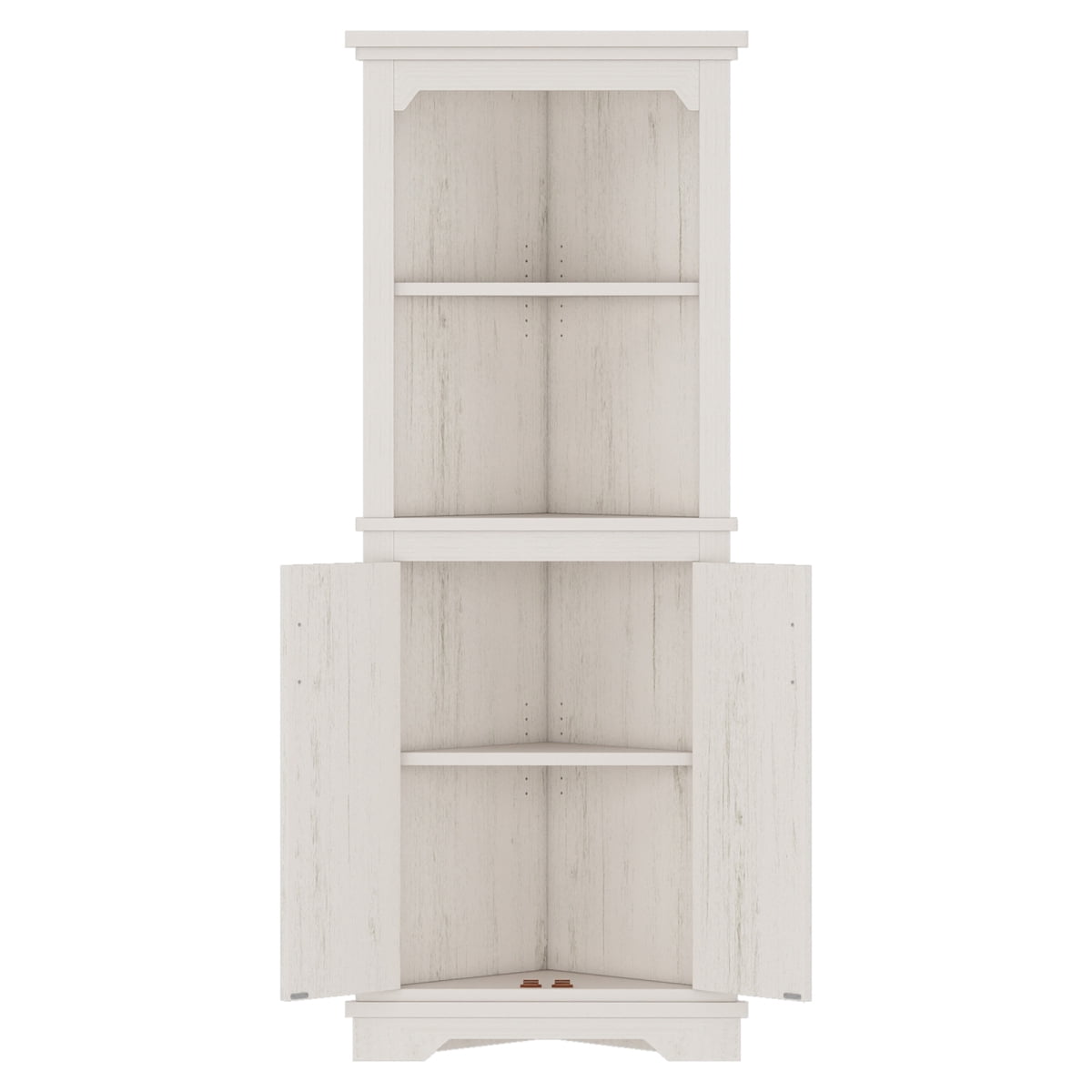 Tall Corner Cabinet with Doors for Living Room, 69.4" Storage Cabinet with Open Shelves, Space-Saving Corner Storage for Bathroom Dining Room Kitchen, Beige