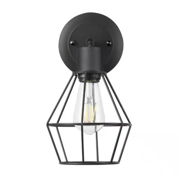 Open Box Hampton Bay Bryson 1-Light Matte Black Wall Sconce