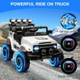 thumbnail image 3 of 12V Electric Kids Ride On Car with Remote Control, Electric Truck with 5MPH Max Speed, Steering Wheel, Accelerator Pedal, Treaded Tires, Music and Story,Ride On Toy for Kids Ages 37-96 Months, 3 of 7