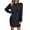 Black, variant on Women's Sweater Mini Dresses Long Sleeve Mock Neck Cable Knit Bodycon Short Dresses Slim Fit Fall Dress 2025 (S, Black)