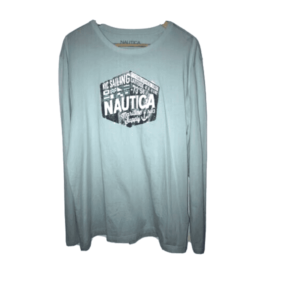 Nautica Men's Long Sleeve T-Shirt, Harbor Mist, XLarge