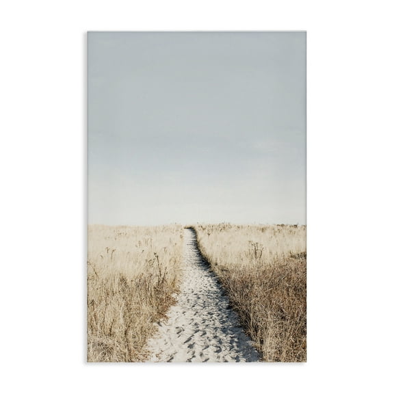 Stupell Industries Path with Sandy Footprints Landscape & Nature Photography Wrapped Canvas Art Print Wall Art, 16 x 24