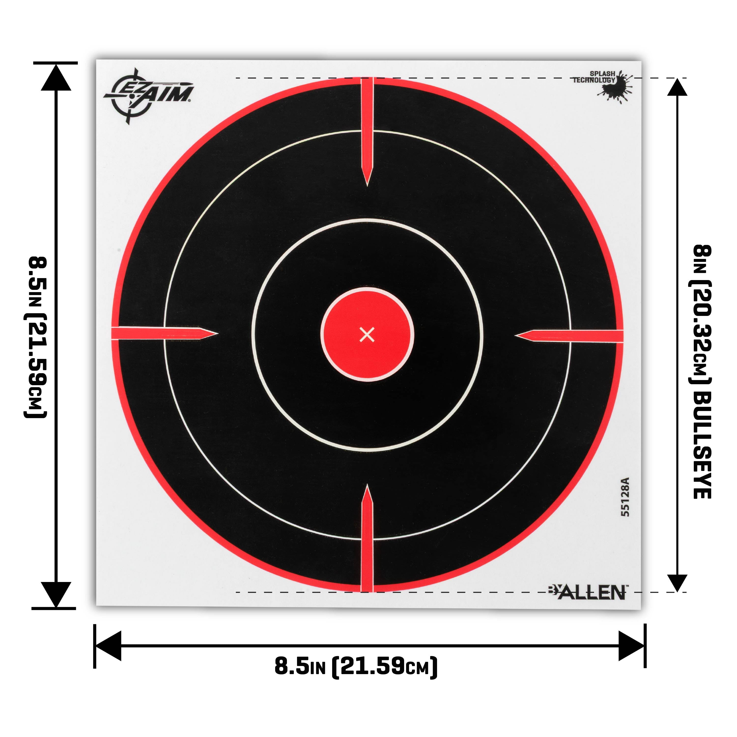 EZ Aim Splash Bullseye Targets, 8 x 8 Inch, 20 Pack